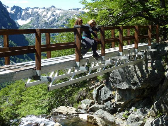 Momento de descanso, já quase no final da trilha para o refúgio San Martín, na região de Bariloche, na Argentina